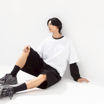 男裝 厚磅寬短版設計BOXY上衣-白 S-XL