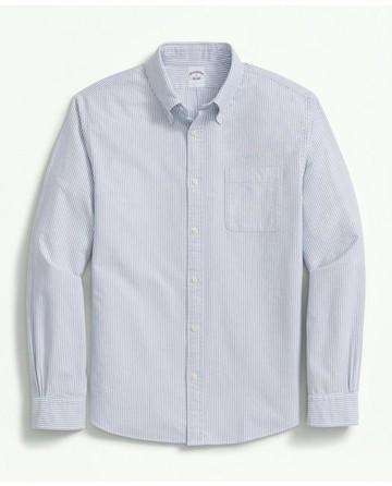 Brooks Brothers Men's Friday Oxford Shirt, Candy Striped | Blue | Size XL