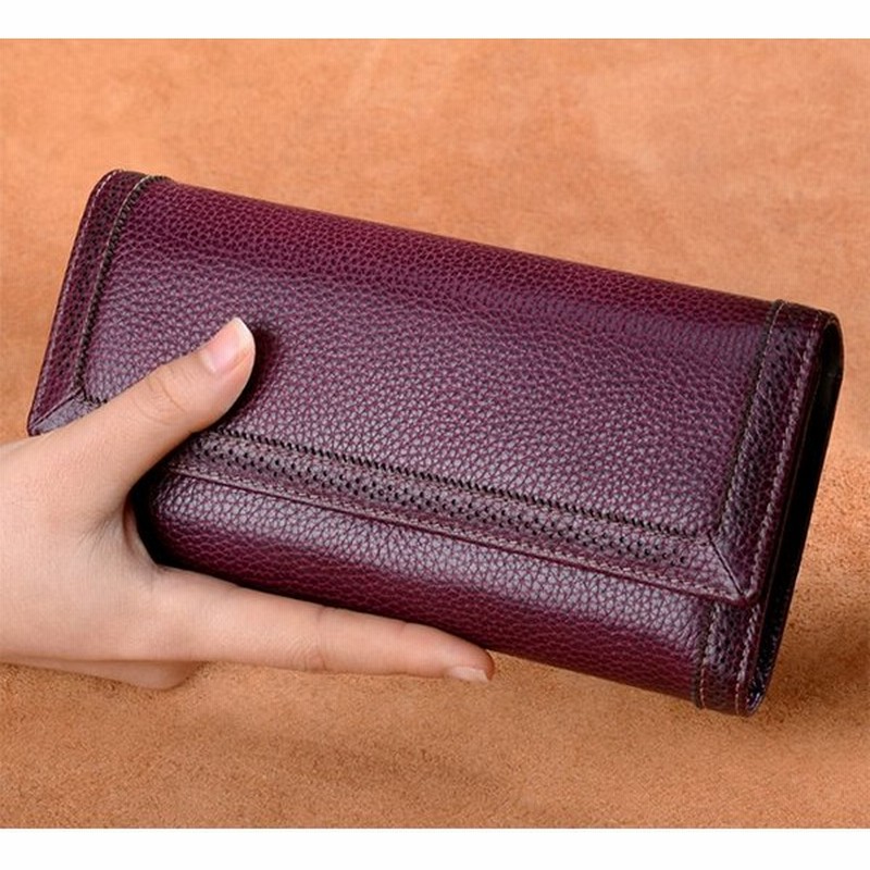 財布 レディース 長財布 人気 本革 二つ折り 三つ折り ウォレットカード入れ 小銭入れ 便利 軽量ブラックパープルレッド 通販 Lineポイント最大0 5 Get Lineショッピング