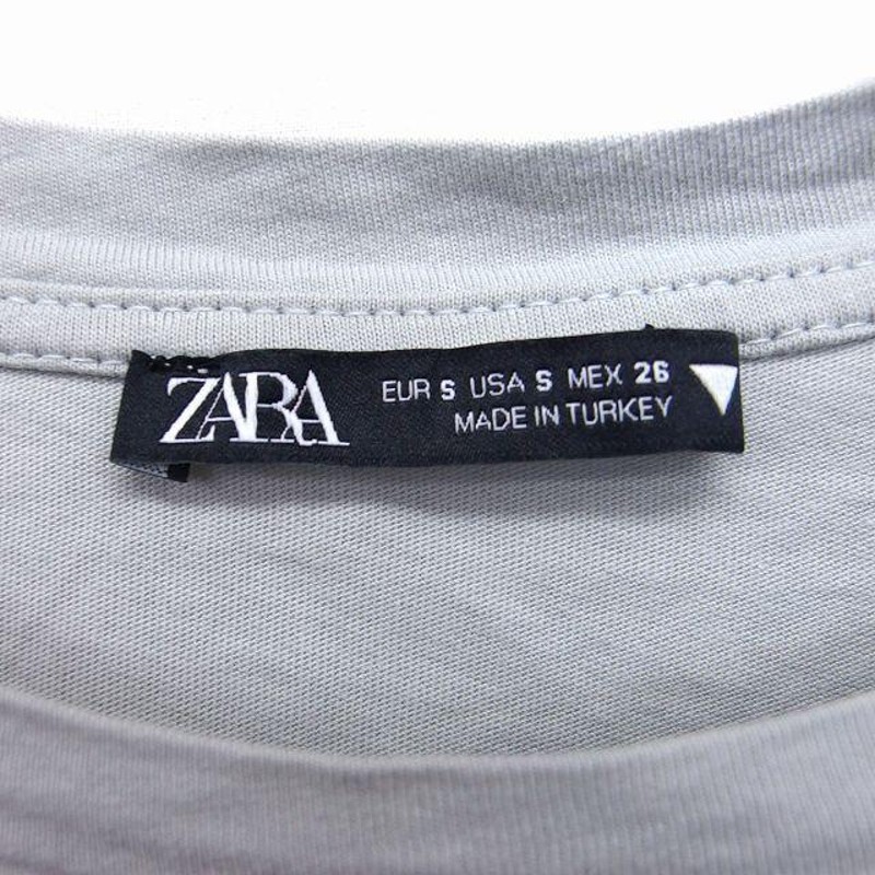 ザラ ZARA フリル カットソー Tシャツ フレンチスリーブ クロップド丈