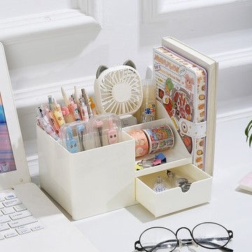 台灣現貨🏆書架 桌面收納盒 筆筒 分格收納盒 桌上收納盒 文具收納盒 筆筒 化妝品收納 置物盒 辦公室收納盒 桌面置物