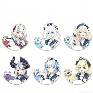 🔥好物優選🔥羅森聯動hololive徽章百鬼天真兔田佩克拉白上吹雪角卷綿牙吧唧