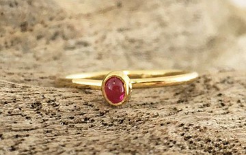 K24 純金框粉紅尖晶石 ◇ K18 戒指 #8