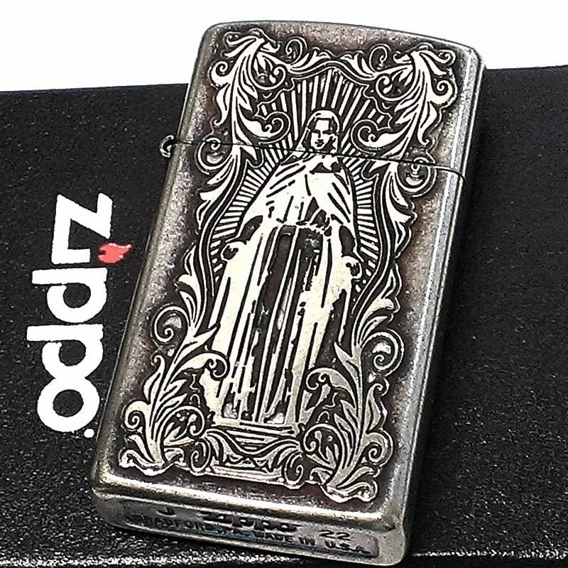 ZIPPO スリム ジッポ ライター アラベスクマリア 逆エッチング