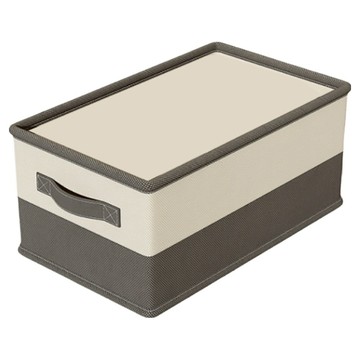 ANTIAN 家用加厚折疊大容量被子衣物收納盒  米灰色 + 米色  1個  50 x 35 x 23cm