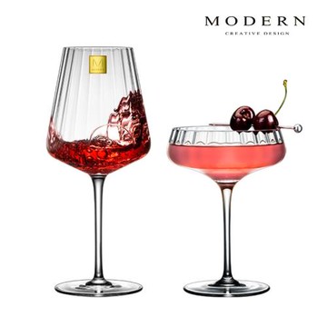 摩登MODERN輕奢家用水晶高腳葡萄酒啤酒杯雞尾酒杯高顏紅酒杯套裝