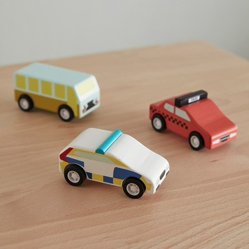 生日禮物【Kid's Concept】迴力小汽車組｜木製玩具 禮物包裝