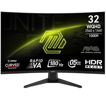 米特3C數位–MSI 微星 MAG 325CQF 1000R/VA/2K/180Hz 31.5吋曲面電競螢幕