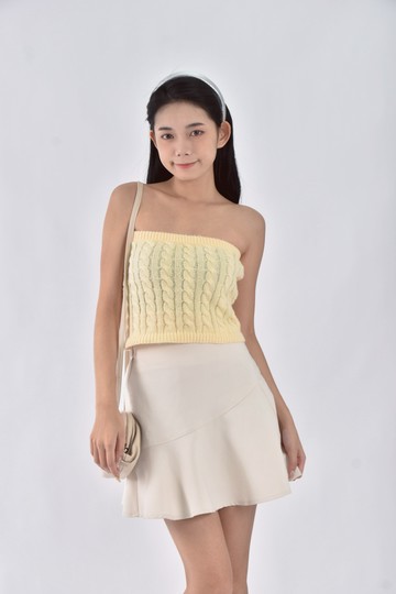 (S) air space針織無袖平口黃色上衣