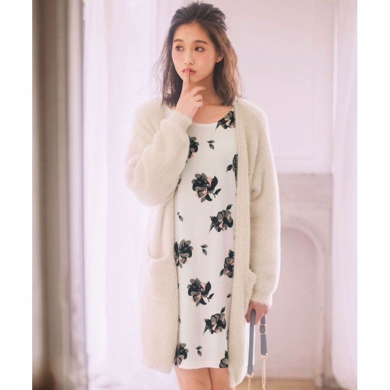 ジーラ フェレットライクロングニットカーディガン レディース ライト ベージュ Ll Geera 通販 Lineポイント最大1 0 Get Lineショッピング