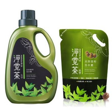 茶寶 淨覺茶 茶籽洗衣素 (瓶裝2300mlx1瓶+補充包 1800mlx6包)特惠組