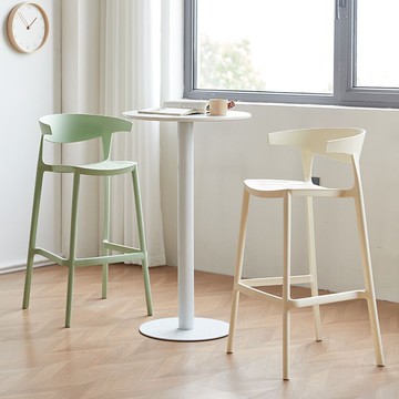 北歐簡約吧椅現代極簡塑料靠背吧臺椅家用可疊放設計師創意高腳凳