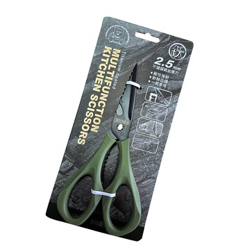 仙德曼多功能不鏽鋼鍍鈦廚房剪刀-綠色-2支