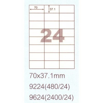 【文具通】阿波羅9624影印自黏標籤貼紙24格70x37.1mm 100入 P1410269