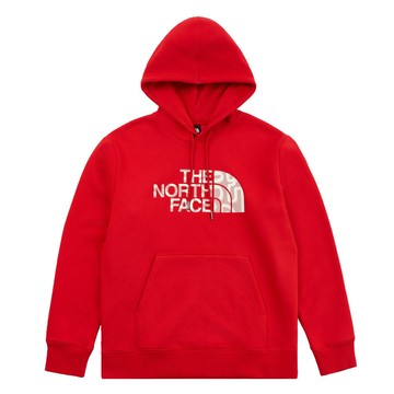 The North Face北面男女款紅色趣味蛇年印花長袖帽T｜8CFV682