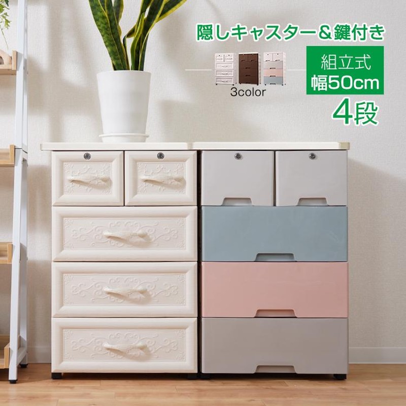 チェスト 洋服タンス ランドリーチェスト ストッパー付きキャスター