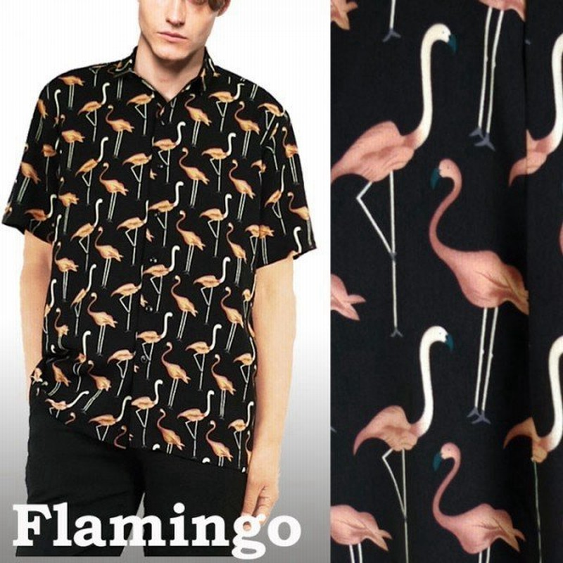 開襟シャツ フラミンゴ柄シャツ 半袖 メンズ レトロシャツ メンズ 半袖 カットシャツ ストリート ロック パンク ファッション モード ロカビリー 通販 Lineポイント最大0 5 Get Lineショッピング