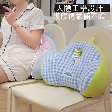 【台灣公司 可打統編】日韓風格泡泡紋編織肩靠墊辦公室護腰車載臥室宿舍靠枕學生抱枕腰 c7162