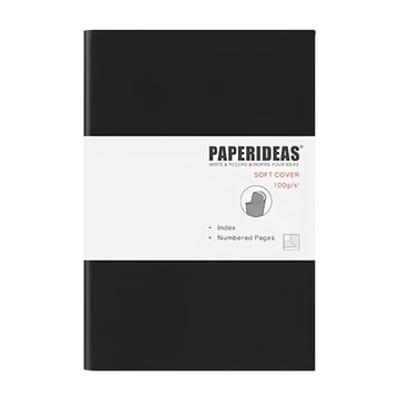 PAPERIDEAS 軟皮筆記本 A5 188頁  黑色  1本
