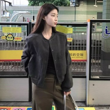 小個子棒球服短外套韓式街頭氣質立領夾克衫