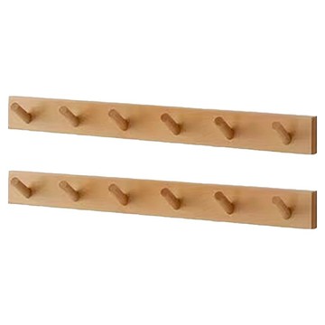 小麥購物 北歐簡約木質掛衣鉤 6鉤 L2347  實木色  2個