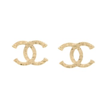 CHANEL 香奈兒  大雙C 針式耳環 金色鍍金 ABB169 【二手名牌BRAND OFF】
