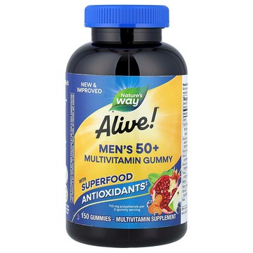 Nature's Way, Alive!® 50 歲以上男性多維生素軟糖，水果味，150 粒