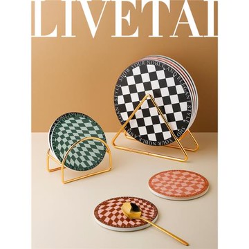 態生活北歐藝術圓形隔熱防燙耐溫陶瓷高顏值杯墊吸水墊隔熱墊餐桌