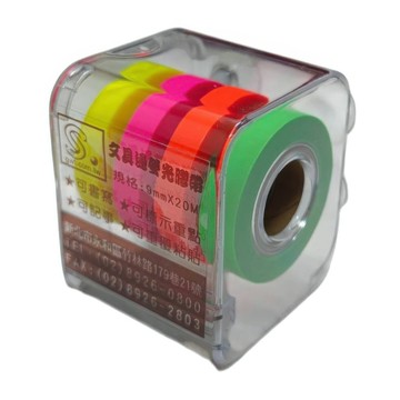 【文具通】文具通 鬱金香 4色 螢光 標示 膠帶 附膠帶台及底座吸盤 E1030243【APP滿額下單10%點數(單一帳號最高5000點)】1/31止