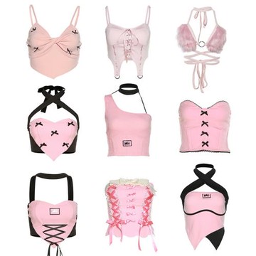 JAZZ女團打歌服粉色系吊帶爵士舞