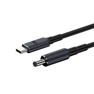 Kamera 5.5*2.1mmType-C公 轉 DC公 PD誘騙線 5521直頭黑口 140W/28V/5A 1.8M