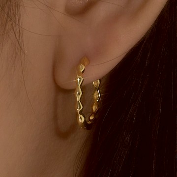 韓國飾品官方直營【WING BLING】14k 復古圈式耳環 (閨蜜禮物 | 情人送禮 | 摩羯座生日禮物🎁)