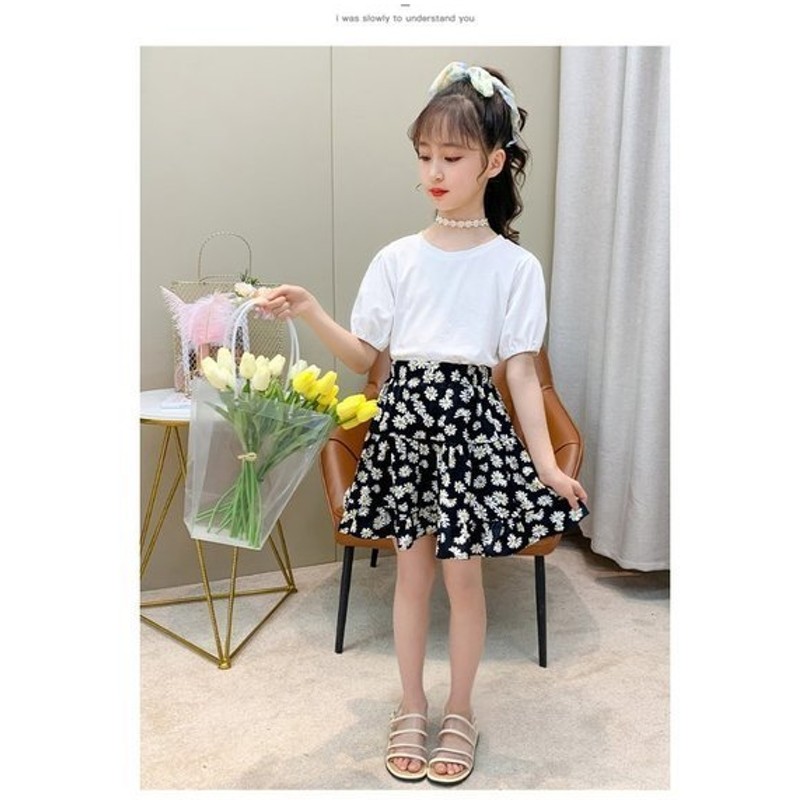 子供服 セットアップ キッズ 女の子 長袖 春秋 上下セット 韓国子供服 ジュニア ブラウス シャツ 無地 膝丈スカート チェック カジュアル 可愛い おしゃれ 新品 期間限定の激安セール