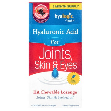 Hyalogic, 關節、皮膚和眼睛透明質酸，什錦漿果味，60 毫克，60 粒