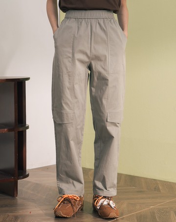 造型假口袋反折褲腳男友褲(兩色)