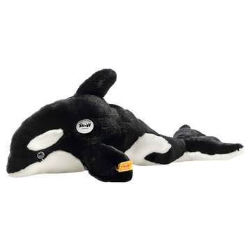 Steiff 金耳釦泰迪熊 虎鯨造型黃標玩偶 柔軟舒適 激發想像力  37cm  Ozzie Orca with Squeaker  1個