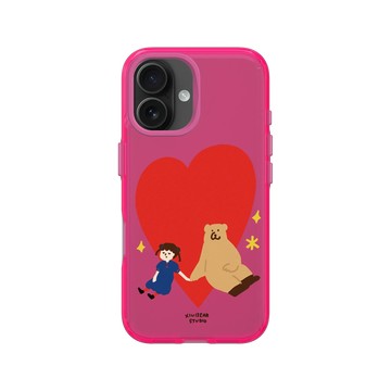 iPhone 16 Clear 粉漾桃 - 咻咻熊 XiuXiubear - Always With You