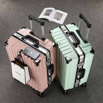 行李箱 旅行箱 拉桿箱 輕便萬向輪 出國學生登機箱行李箱鋁框大容量結實耐用新款旅行箱萬向輪密碼箱男女拉桿箱