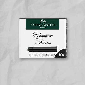 【Faber-Castell】卡式墨水黑色-6支-2入 (原廠正貨)