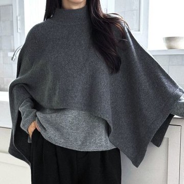 正韓罩衫 精靈針織披肩外套SOM1068-創翊韓都