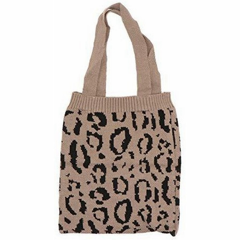 トートバッグ ニット ニットバッグ 通学 秋冬 レオパード 軽量 大容量 おしゃれ 可愛い エコバッグ グレー 通販 Lineポイント最大get Lineショッピング