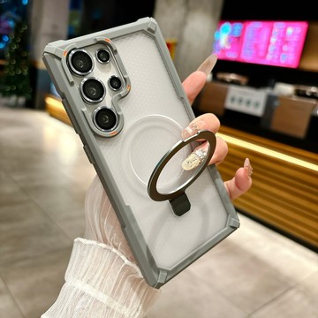 鎧甲加厚防摔 一體合金磁吸支架 附贈鏡頭貼 防摔殼 適用於 三星Galaxy S25 S24 Ultra 手機殼 保護殼