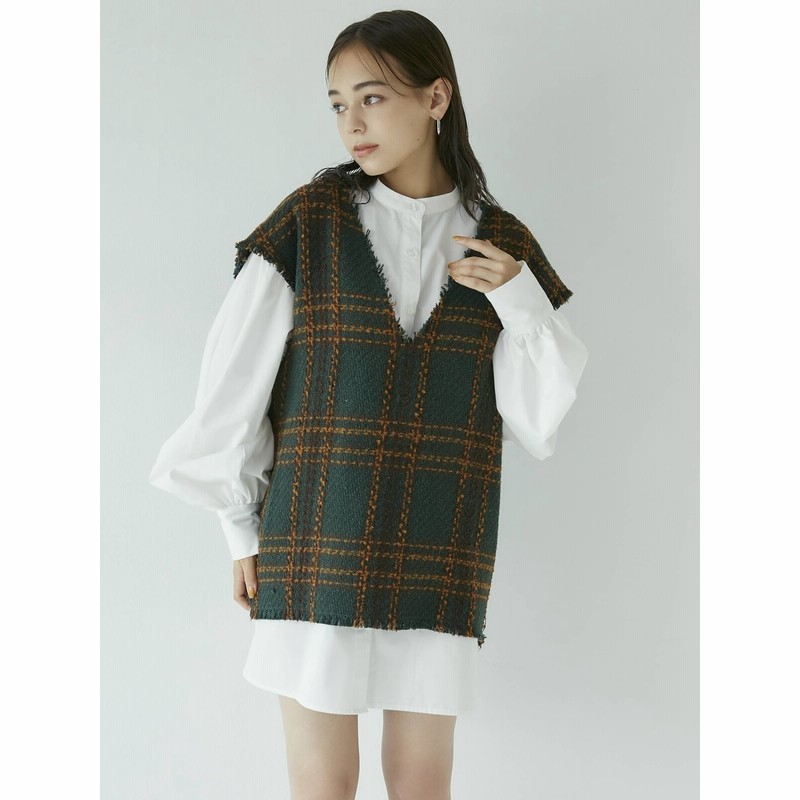 公式】MURUA(ムルーア)ルーズベストシャツワンピース【セット販売