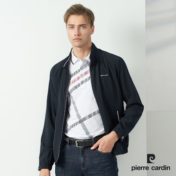 pierre cardin 皮爾卡登 男款 都會休閒立領薄夾克-深藍色 (5237661-38)