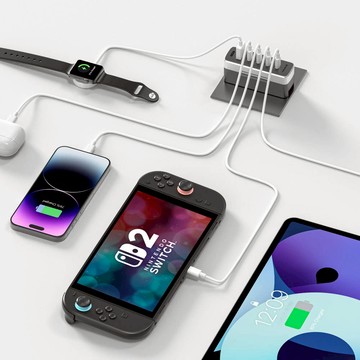 MOZTECH｜Slimo 超薄氮化鎵電源供應器-75W*1+五合一多功能傳輸充電線 120cm*1