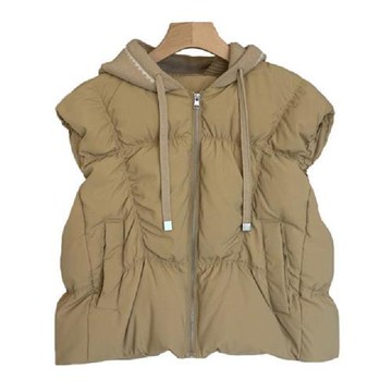 【米蘭精品】現貨+預購 頂級真羽絨背心90%鴨絨羽絨衣秋冬保暖上衣大碼休閒女裝-針織拼接女外套4色74mw8