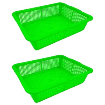 650公文林 置物收納籃  59.5 x 48 x 16cm  綠色  2個