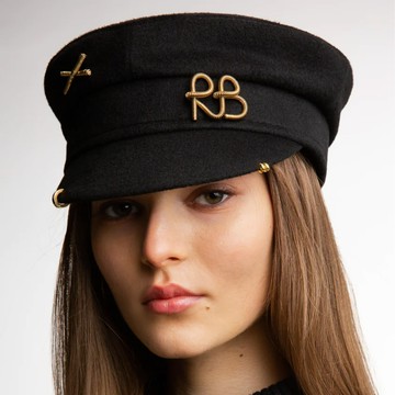 Ruslan Baginskiy 金捲RB字孔環毛料軍帽 - L