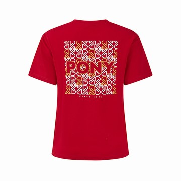 【PONY】馬年新款女短袖 紅 261W2AT30RD