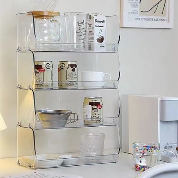 隔日到貨🔥化妝品置物架 透明收納盒 桌面收納盒 雜物收納盒 PET透明收納盒 化妝品收納盒 可疊收納盒 雙層 三層